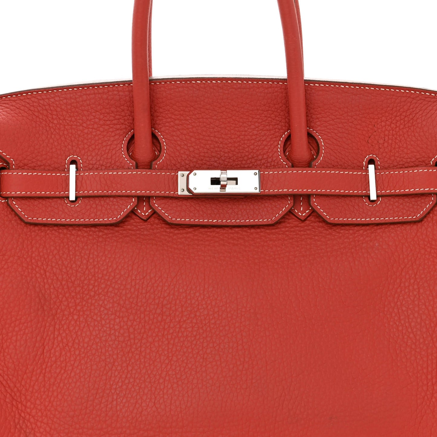 Taurillon Clemence Eclat Birkin 35 Sanguine White