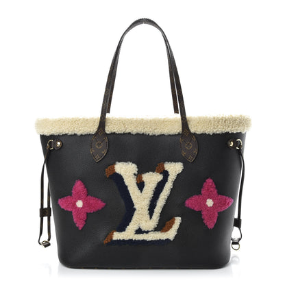 Louis Vuitton Calfskin Monogram Teddy Neverfull MM Black 3 of 10