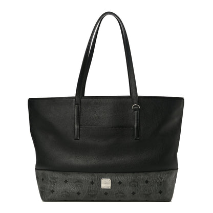 MCM Calfskin Visetos Anya Shopper Tote Black 1 of 16