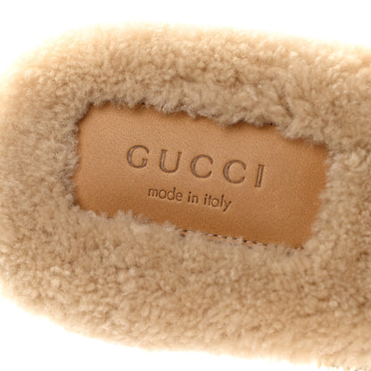 Gucci Nappa Wool Womens Fria Slippers 38.5 Black Butterscotch 7 of 9