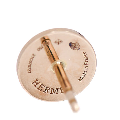 Hermes 18K Rose Gold TPM Ex-Libris Stud Earrings 4 of 4