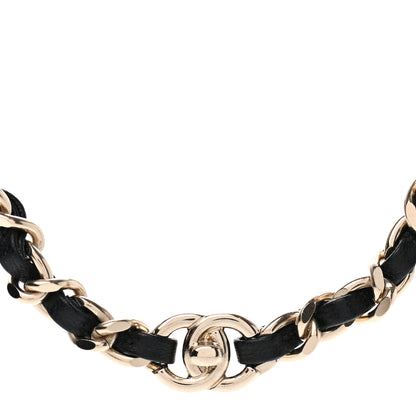 Chanel Metal Lambskin CC Turnlock Choker Necklace Black Gold 4 of 7