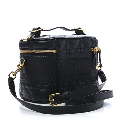 Christian Dior Lambskin Cannage Small Diortravel Vanity Case Black 2 of 9
