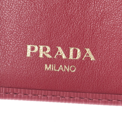 Prada Vitello Move Tri-Fold Compact Wallet Peonia 6 of 8