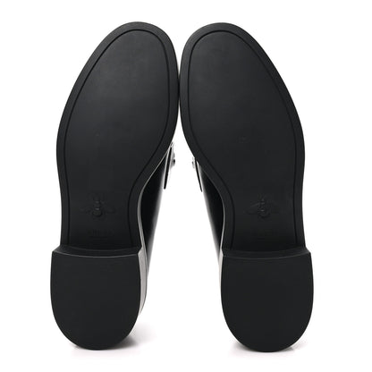 Gucci Calfskin Horsebit Womens Lug Sole Loafers 37 Black 6 of 9