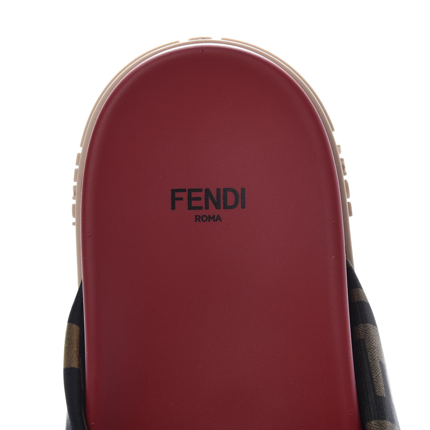 Satin Rubber FF Twist Slide Sandal 40 Red