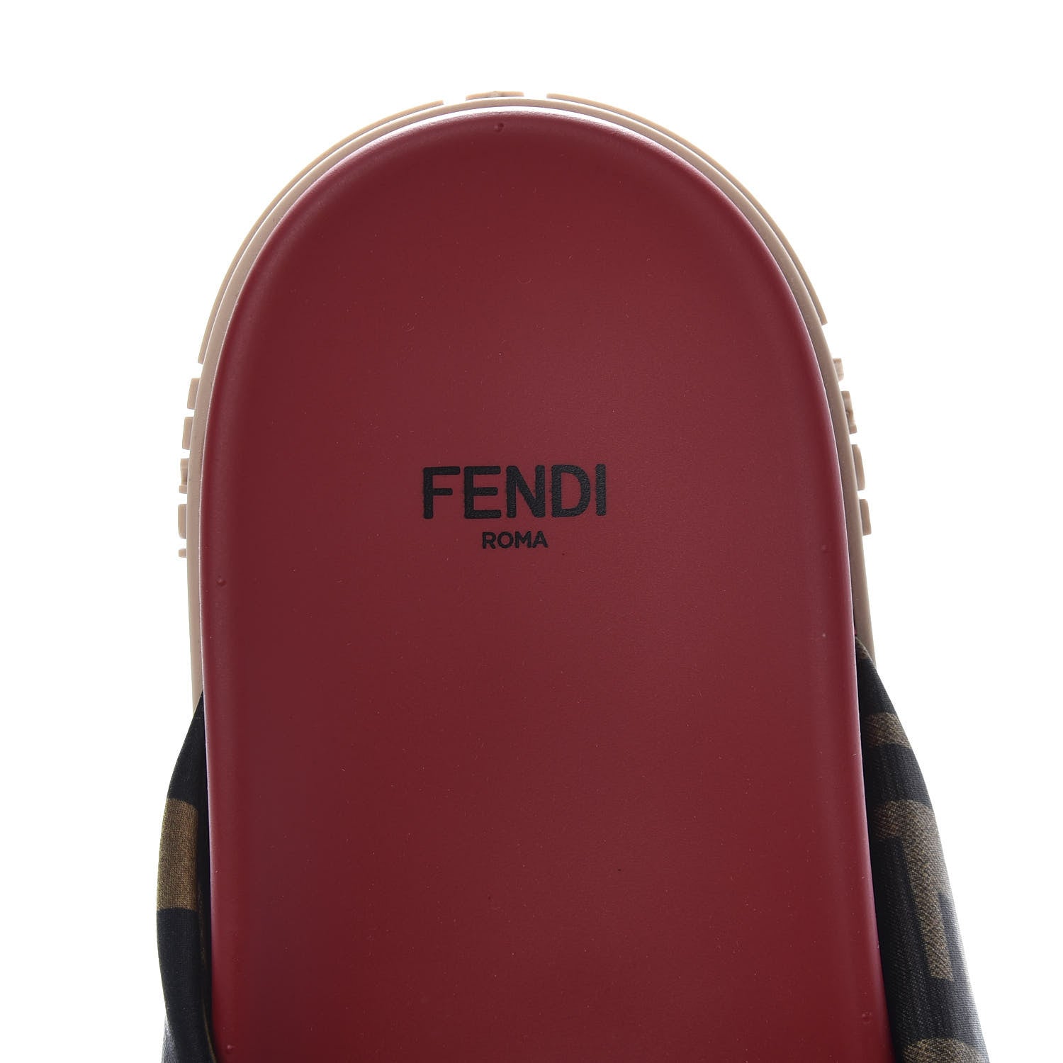 Fendi Satin Rubber FF Twist Slide Sandal 40 Red 6 of 8