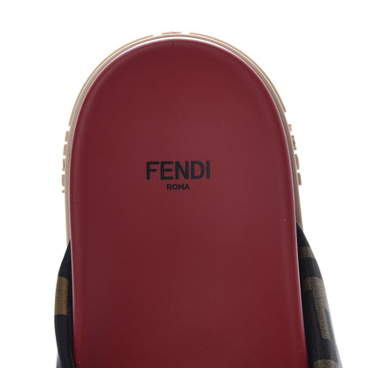 Fendi Satin Rubber FF Twist Slide Sandal 40 Red 6 of 8