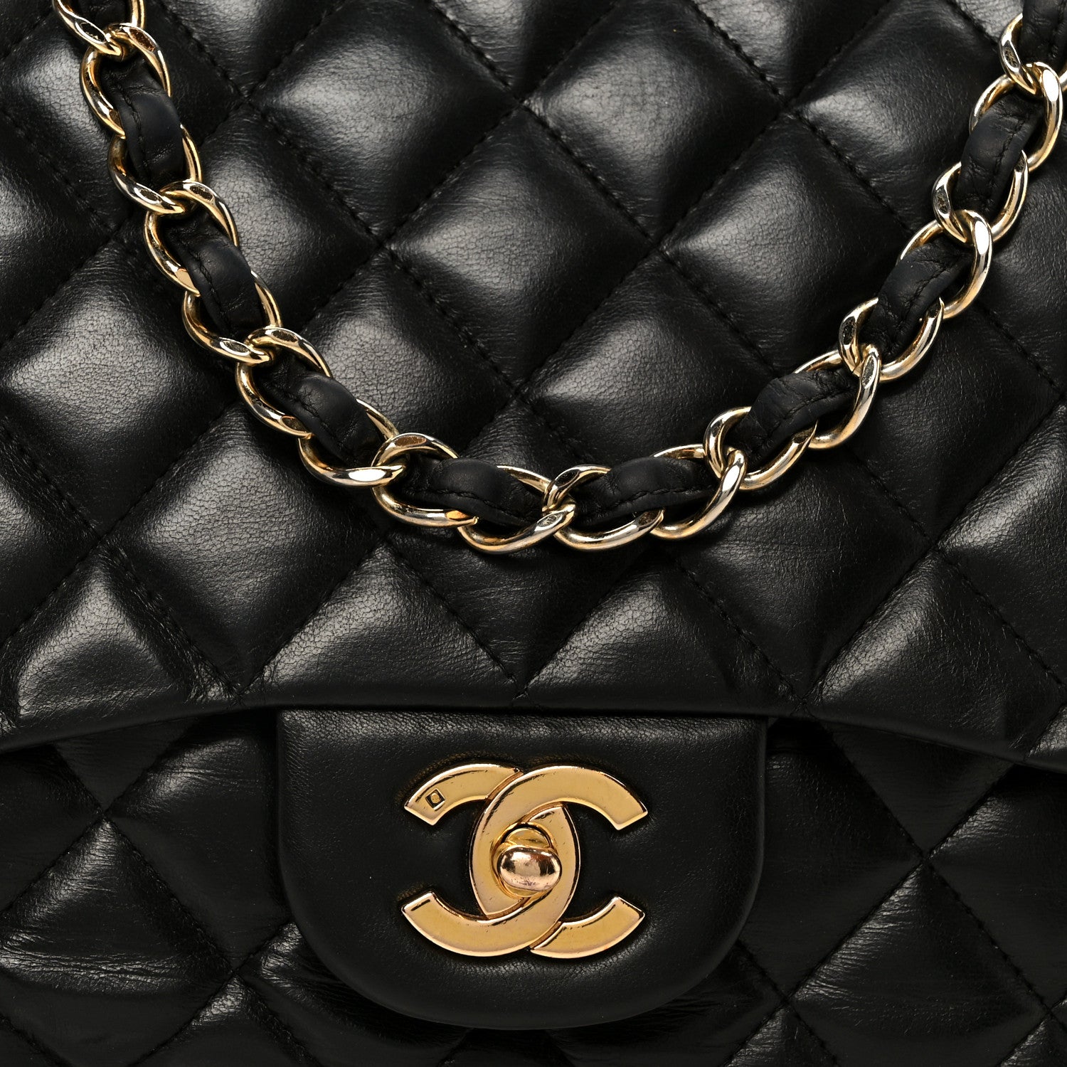 Chanel Lambskin Quilted Jumbo Single Flap Black 9 of 14