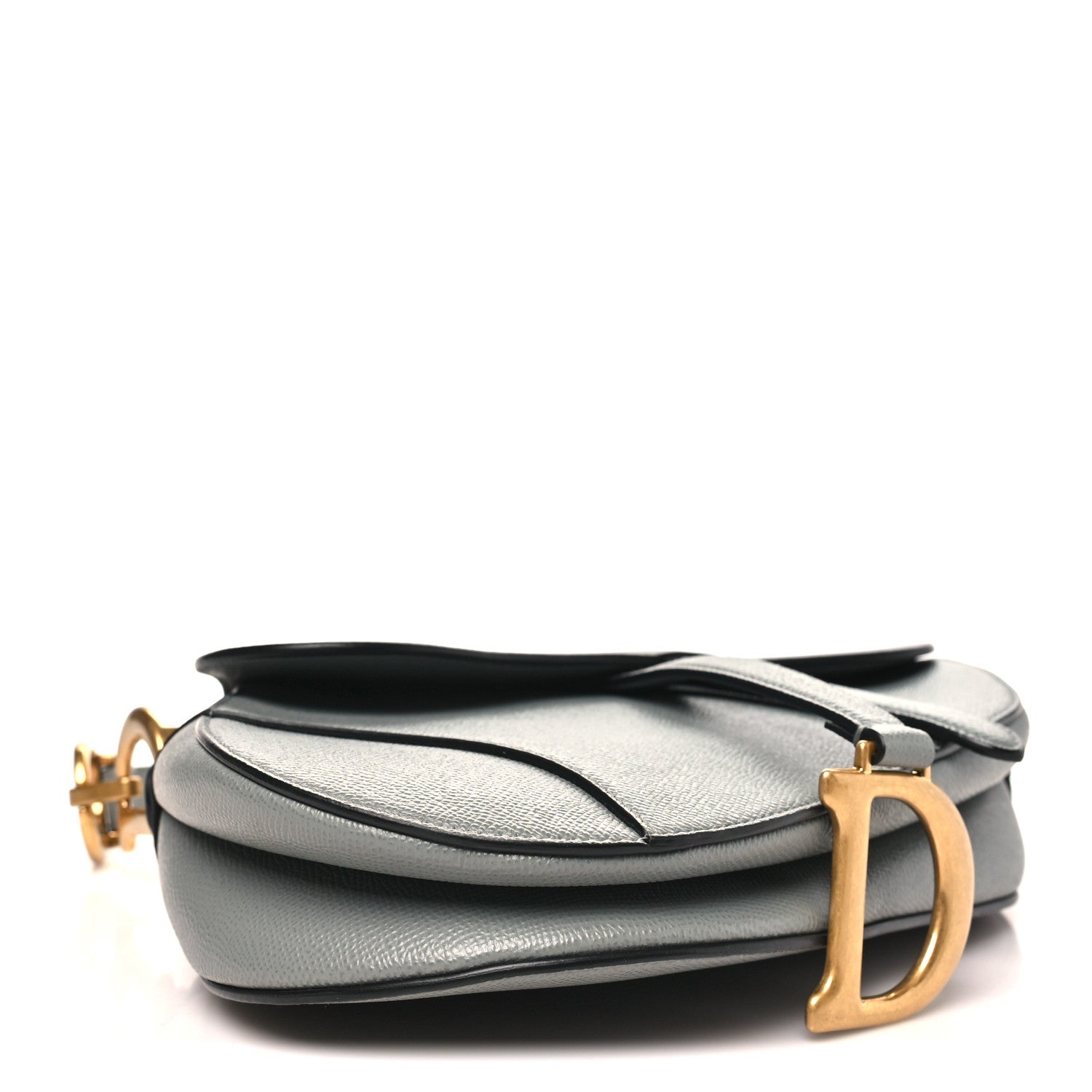 Christian Dior Grained Calfskin Saddle Bag Grey Stone 1870703