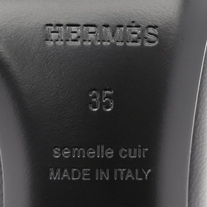 Hermes Goatskin Jackie 50 Pumps 35 Black 9 of 10