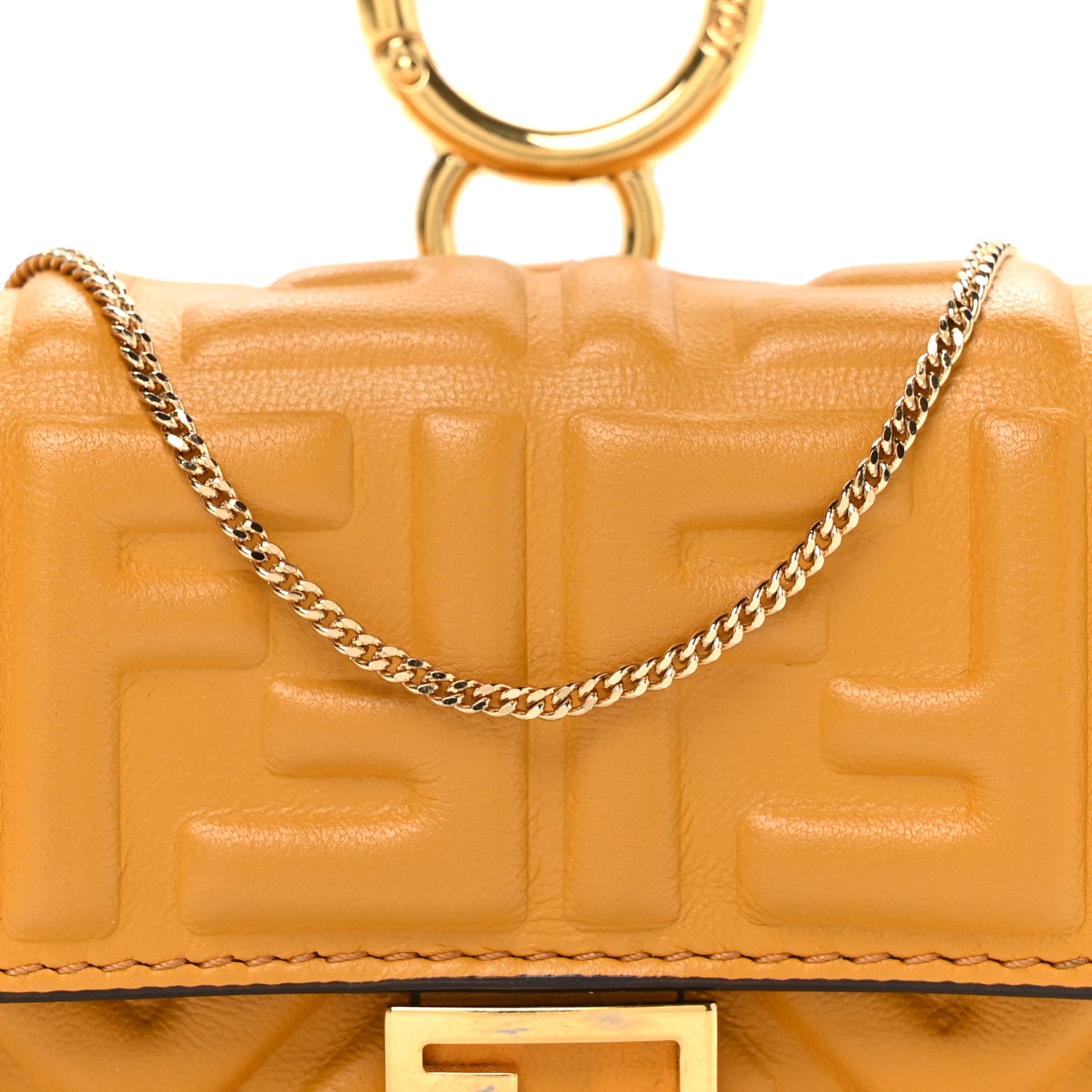 Fendi Nappa Matisse FF Embossed Nano Baguette Charm Zucca 8 of 10