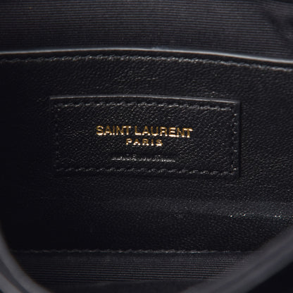 Saint Laurent Calfskin Crocodile Embossed Small Monogram Sunset Black 6 of 11