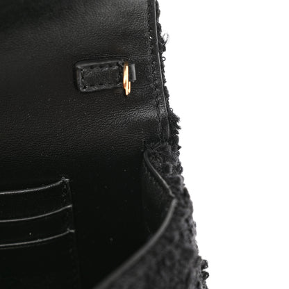 Versace Tweed Lambskin Virtus Mini Chain Bag Black 11 of 11