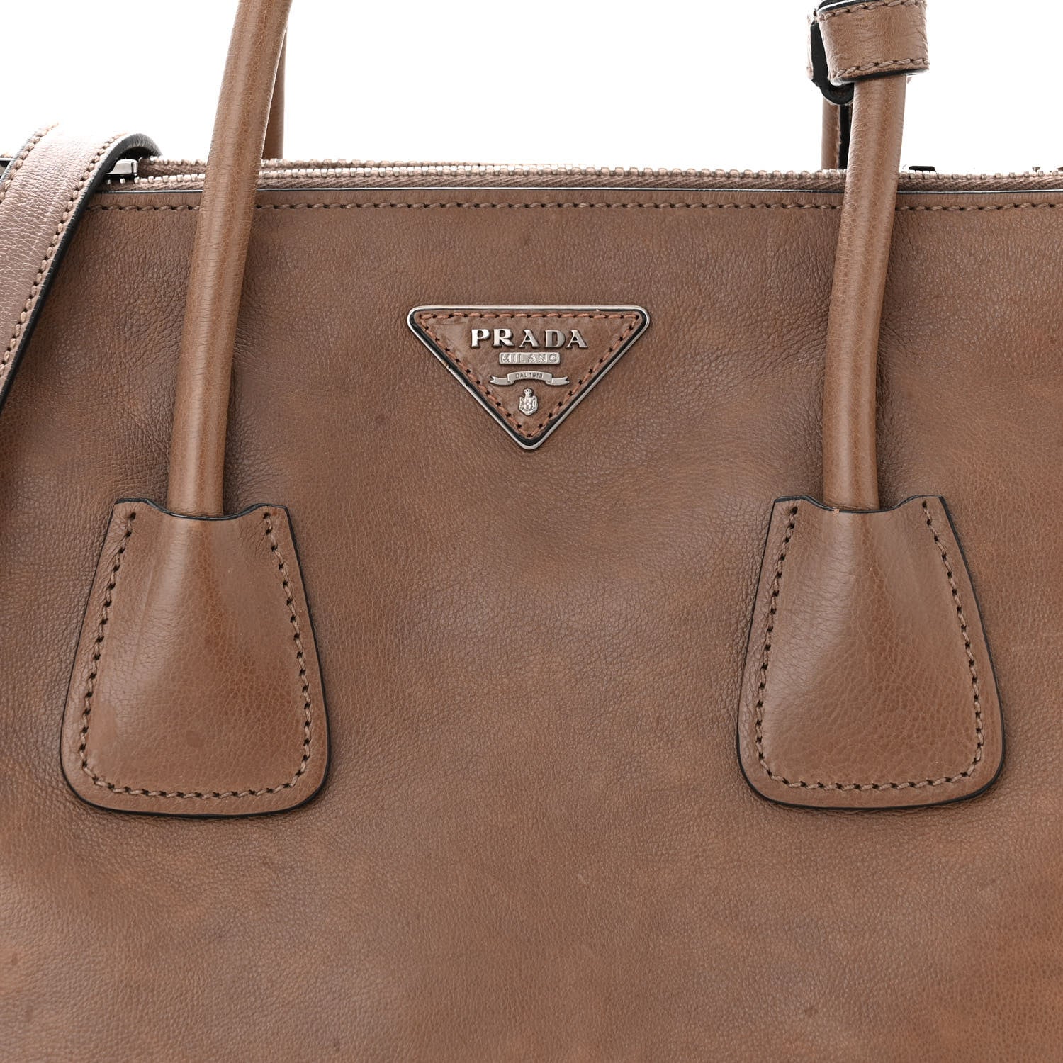 Prada Glace Calf Twin Pocket Tote Argilla 7 of 15
