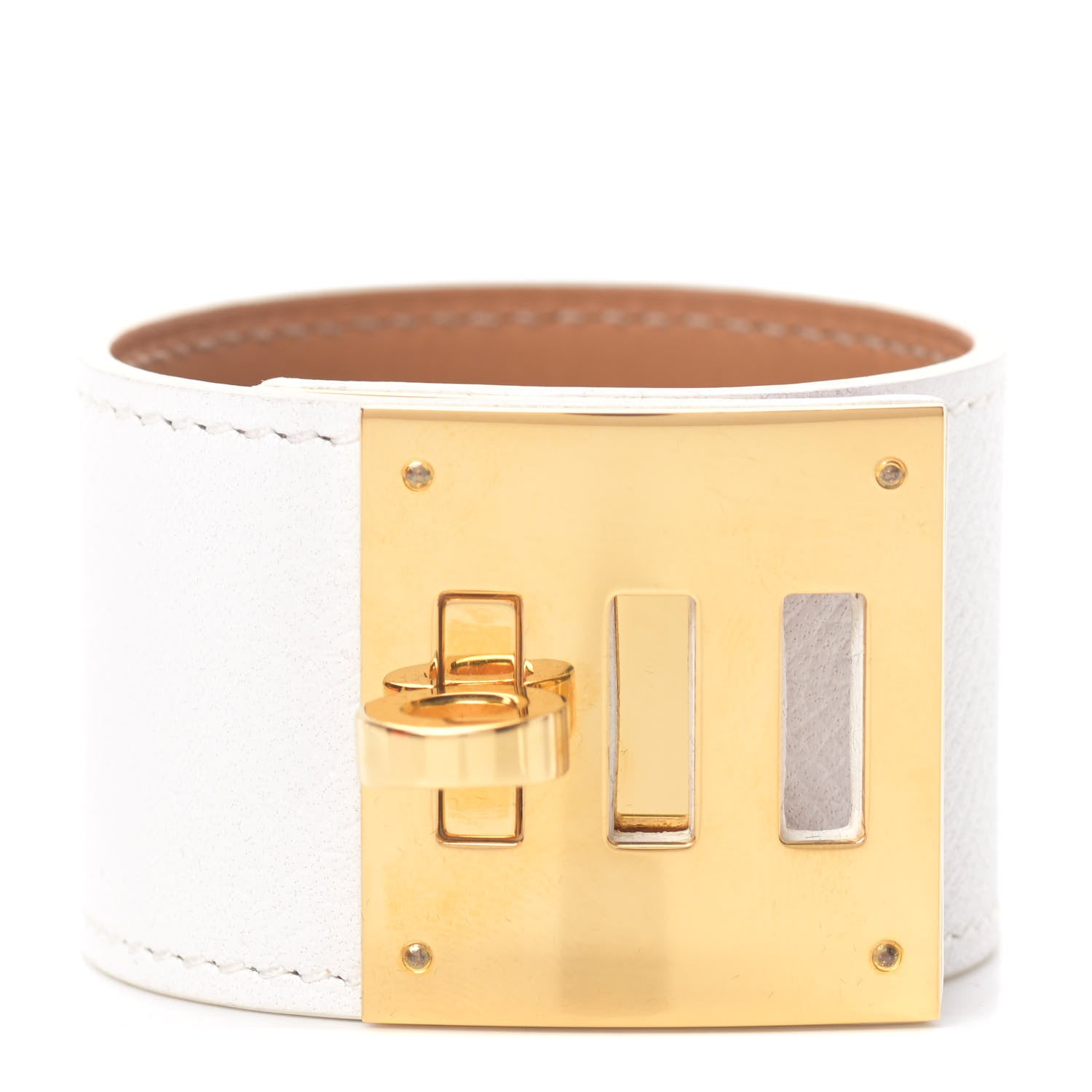 Hermes Epsom Kelly Dog Bracelet White 1 of 6