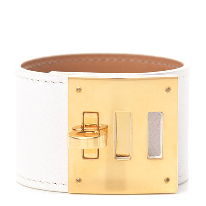 Hermes Epsom Kelly Dog Bracelet White 1 of 6