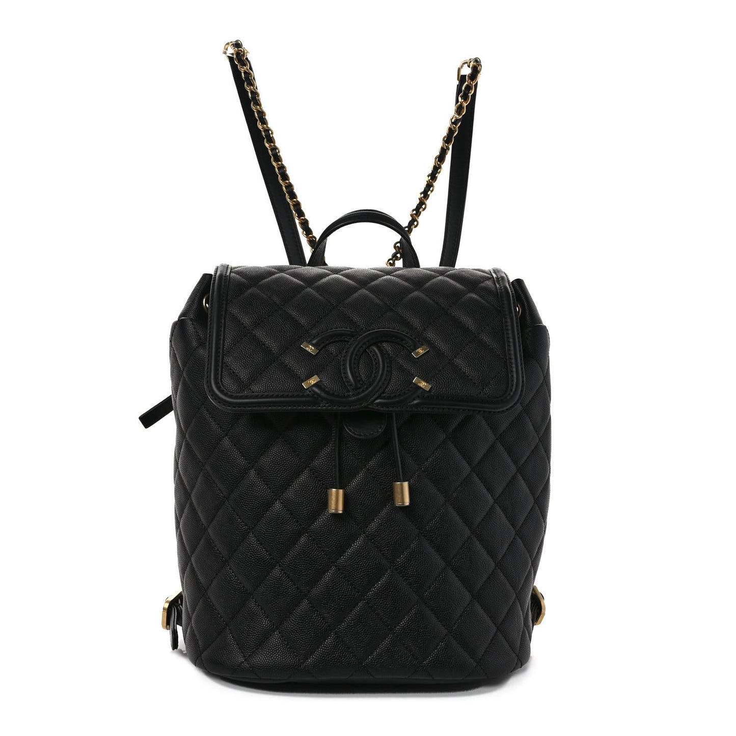 Caviar Quilted Filigree Backpack Black