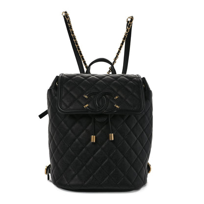 Chanel Caviar Quilted Filigree Backpack Black 1 of 10