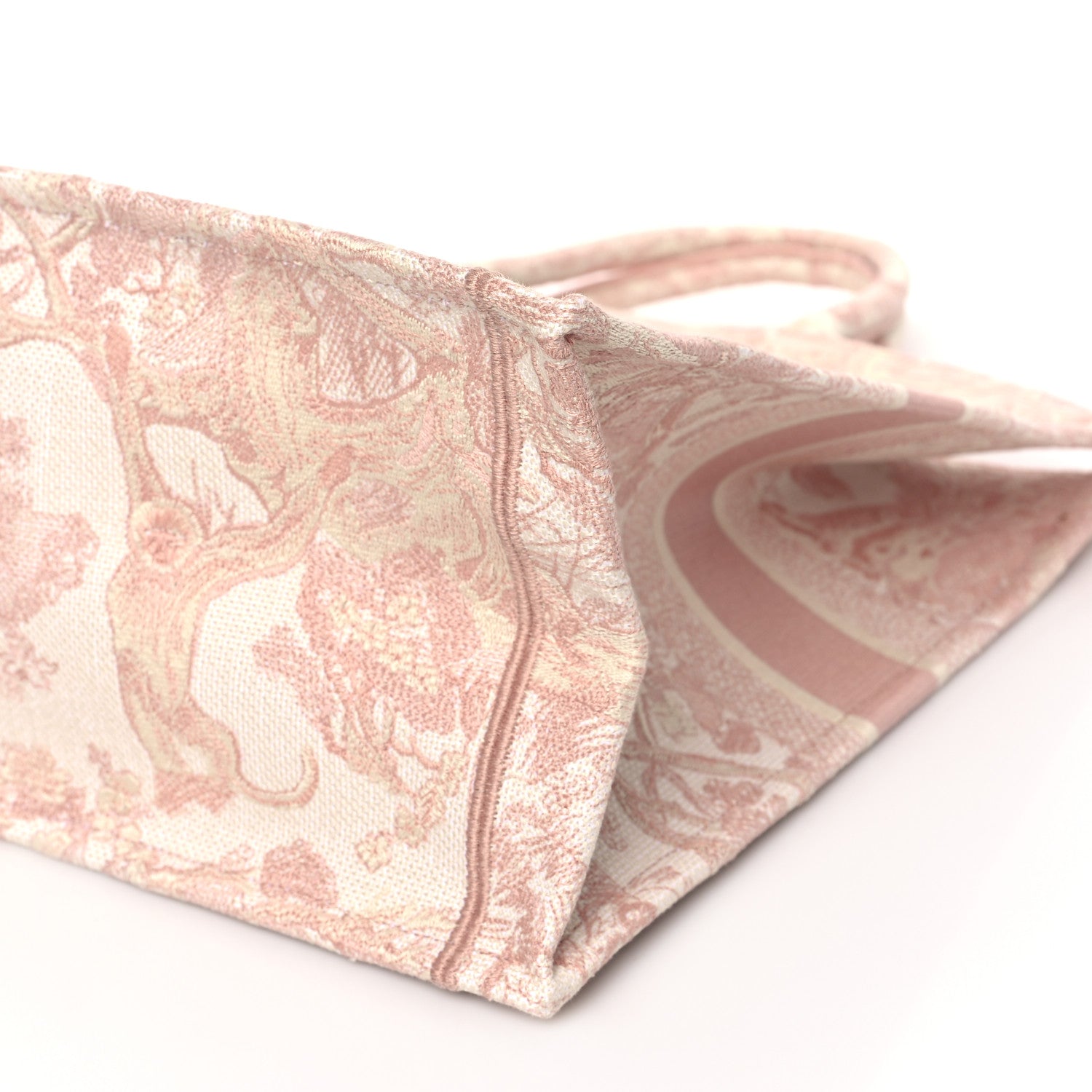 Christian Dior Canvas Toile De Jouy Embroidered Large Book Tote Pink 10 of 11