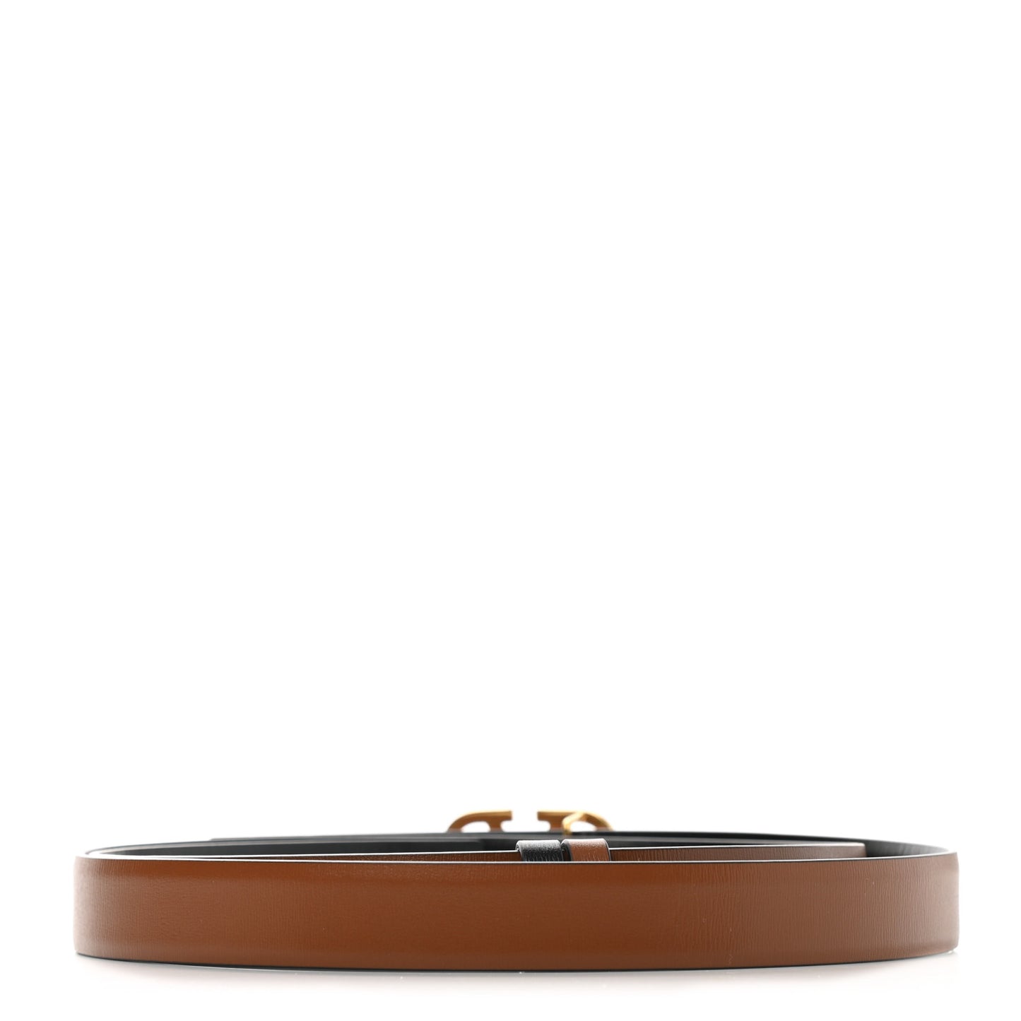 Glossy Calfskin VLogo Reversible Belt 100 40 Saddle Brown Black
