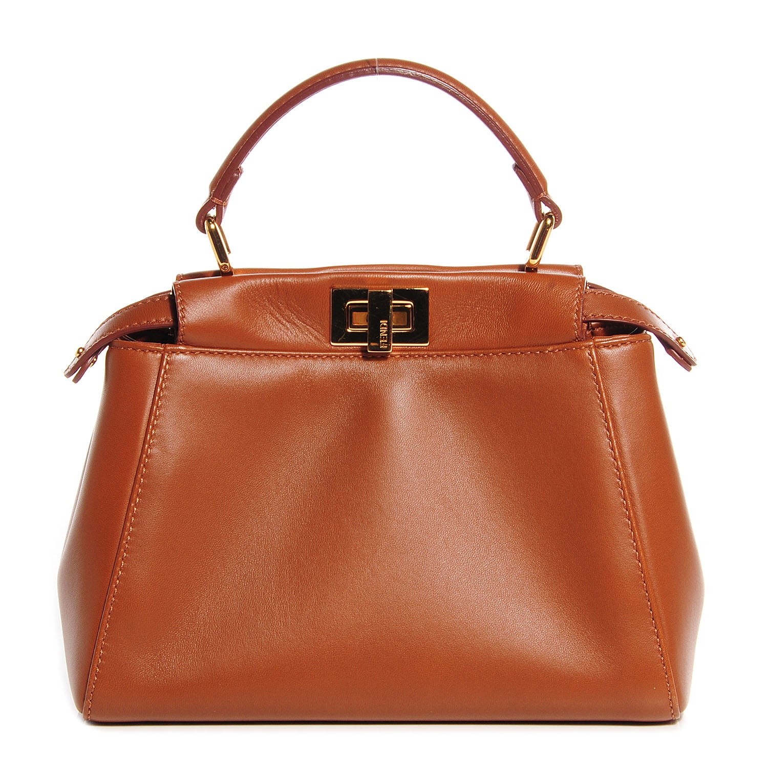 Fendi Nappa Mini Peekaboo Iconic Satchel Corteccia 1 of 10