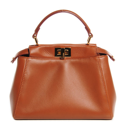 Fendi Nappa Mini Peekaboo Iconic Satchel Corteccia 1 of 10