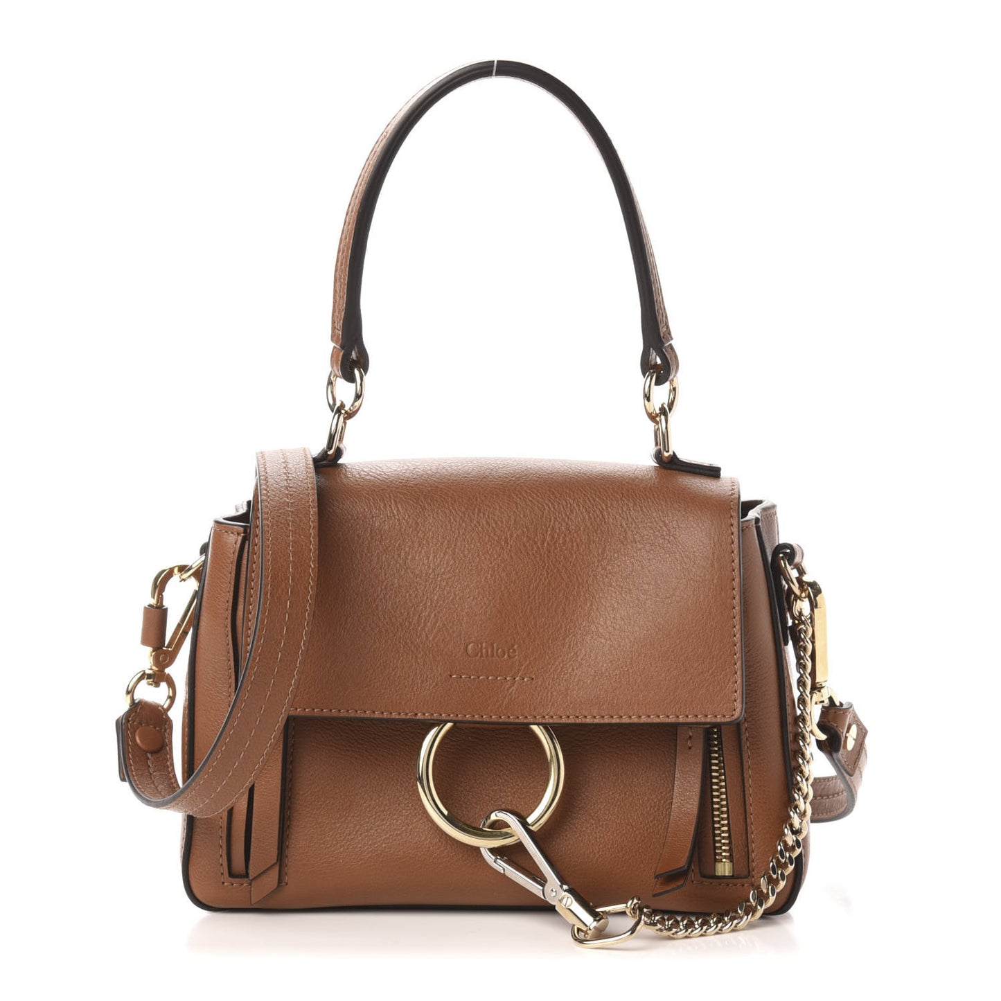 Calfskin Mini Faye Day Shoulder Bag Tan