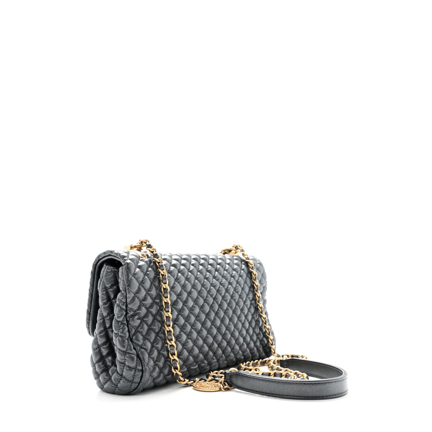 Chanel Metallic Calfskin Micro Quilted Small Flap Blue 3 of 11