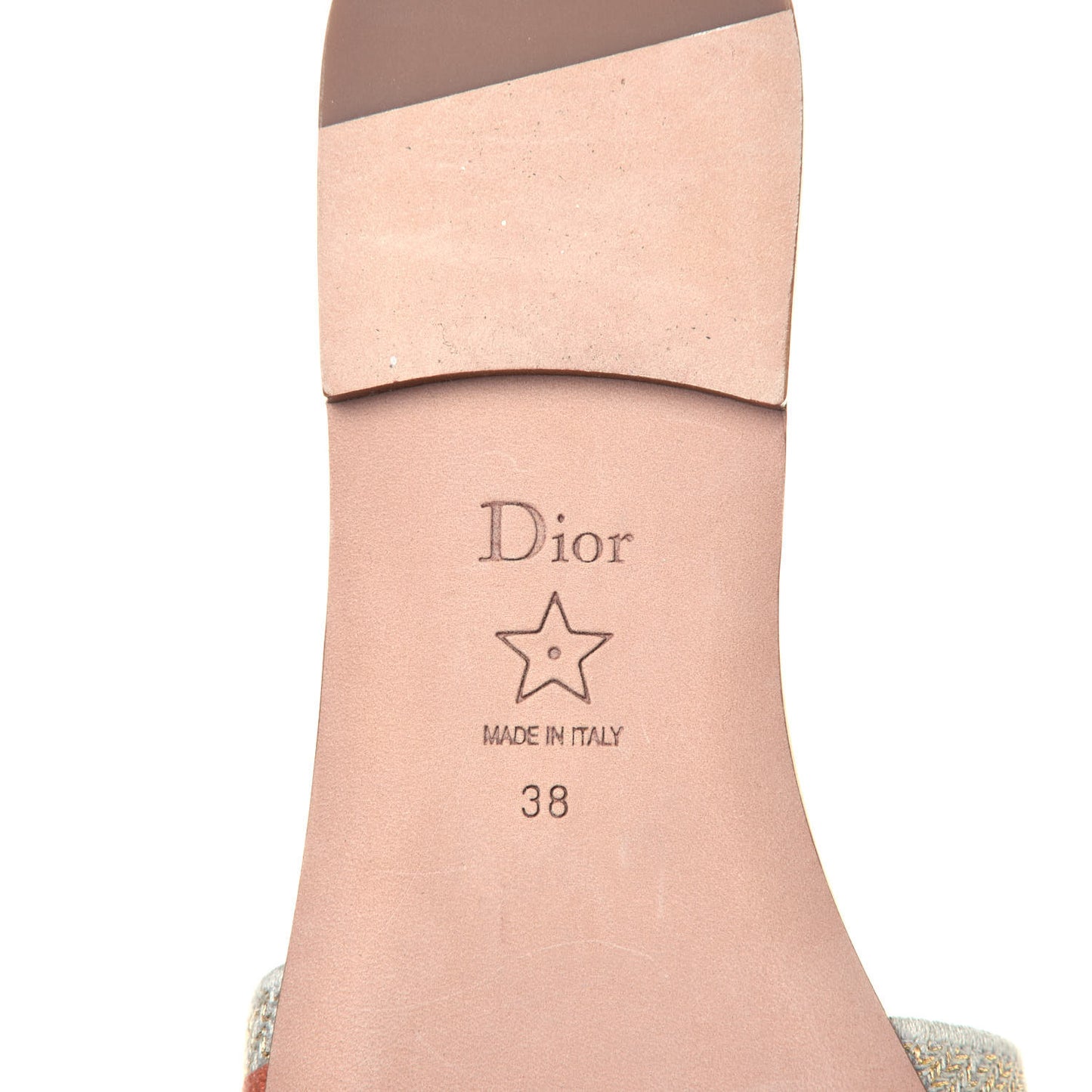 Canvas Lurex Embroidered Dway Flat Slide Sandals 38 Platinum
