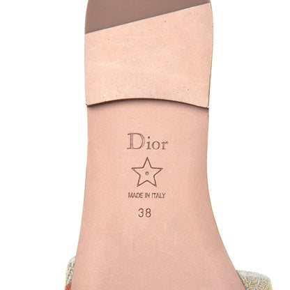 Christian Dior Canvas Lurex Embroidered Dway Flat Slide Sandals 38 Platinum 11 of 16
