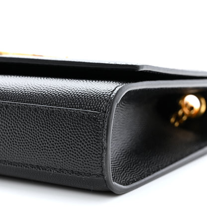 Saint Laurent Grain De Poudre Small Classic Monogram Kate Satchel Black 10 of 12