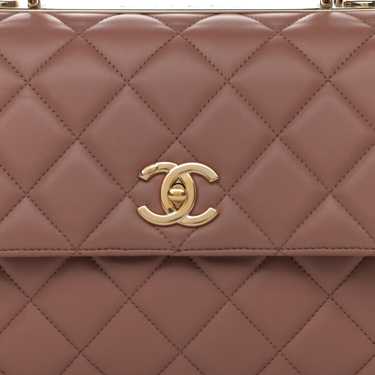 Lambskin Quilted Medium Trendy CC Flap Dual Handle Bag Nude
