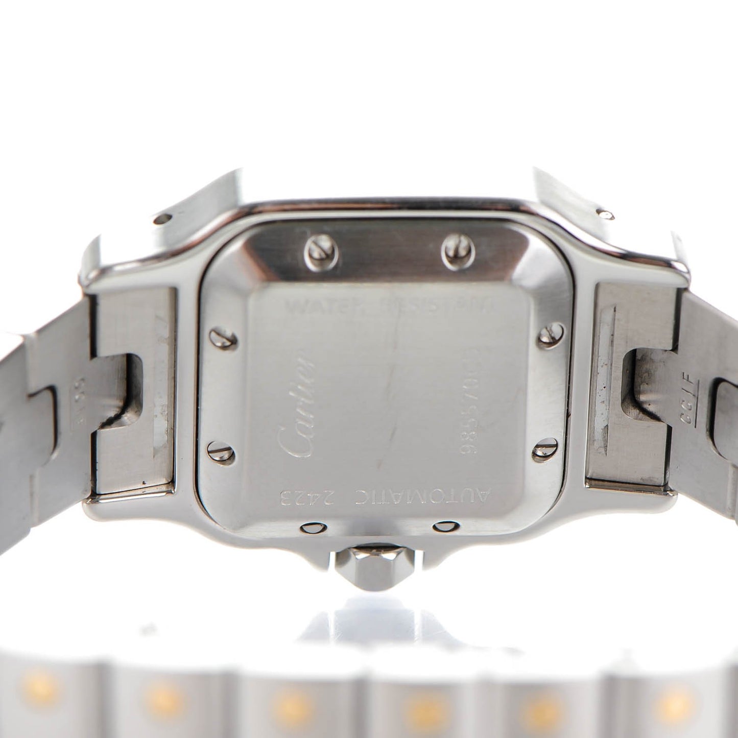 Stainless Steel 18K Yellow Gold 24mm Santos De Cartier Galbee Automatic Watch