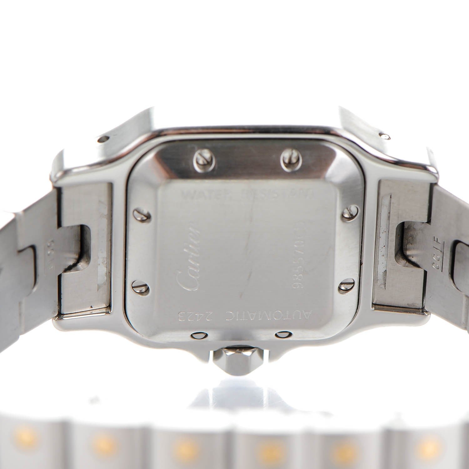 Cartier Stainless Steel 18K Yellow Gold 24mm Santos De Cartier Galbee Automatic Watch 5 of 8
