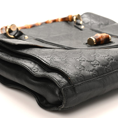 Gucci Guccissima Bamboo Messenger Bag Black 9 of 13