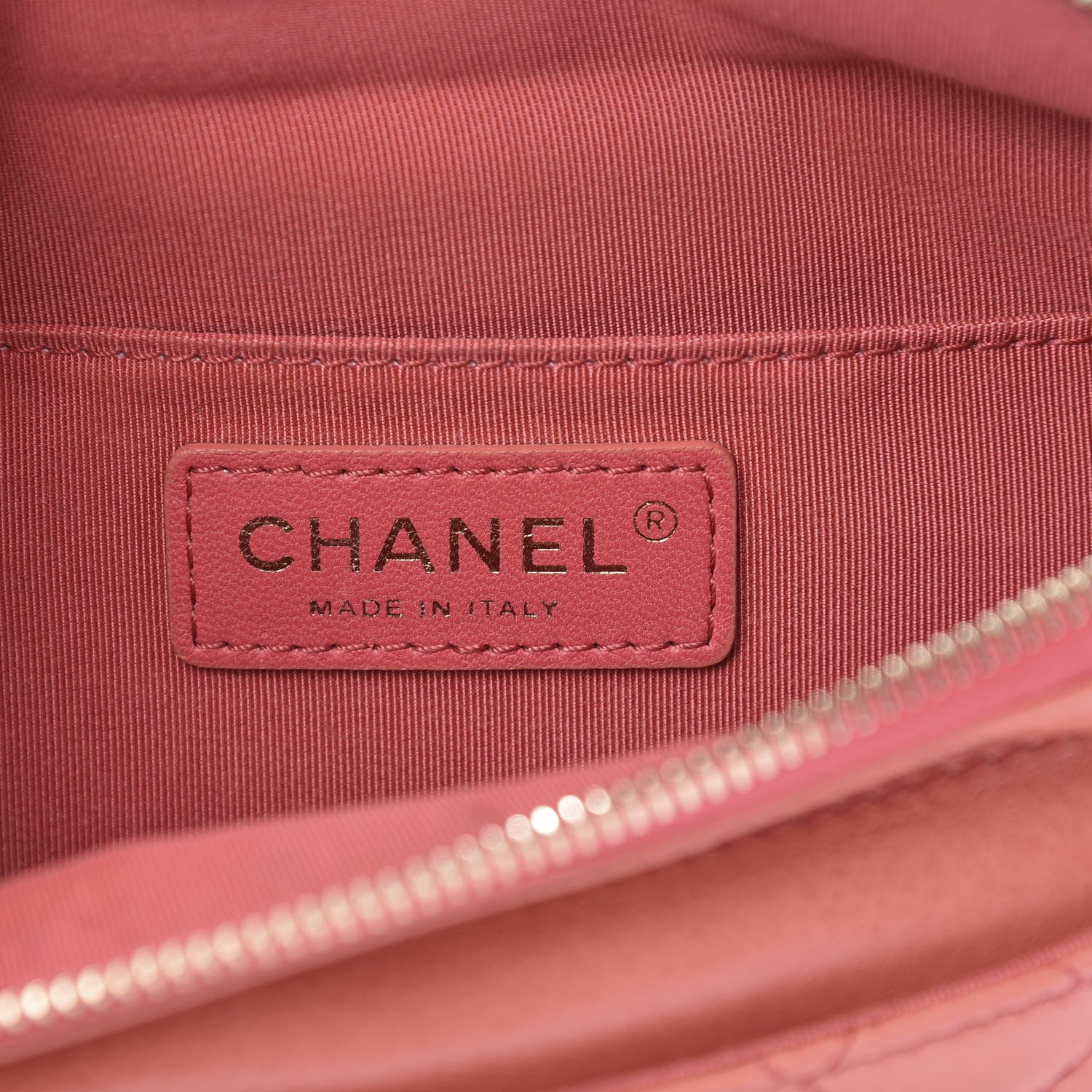 Chanel Crumpled Glazed Lambskin Quilted Waist Bag Fanny Pack Pink 6 of 10