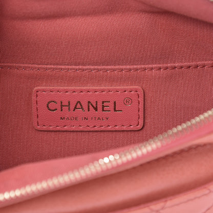 Chanel Crumpled Glazed Lambskin Quilted Waist Bag Fanny Pack Pink 6 of 10