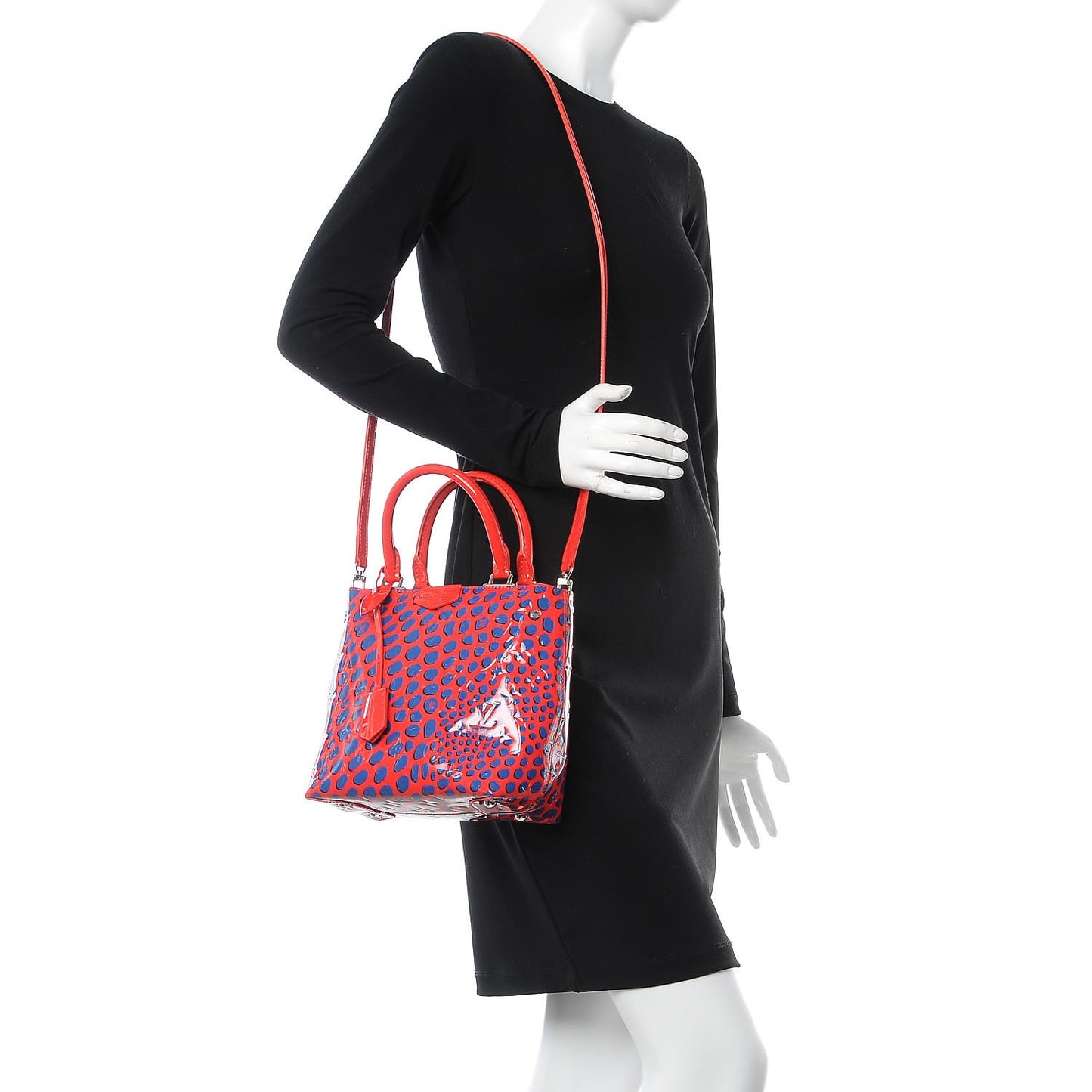 Vernis Jungle Dots Open Tote Coquelicot Denim