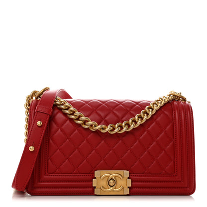 Chanel Lambskin Quilted Medium Boy Flap Red 1 of 11