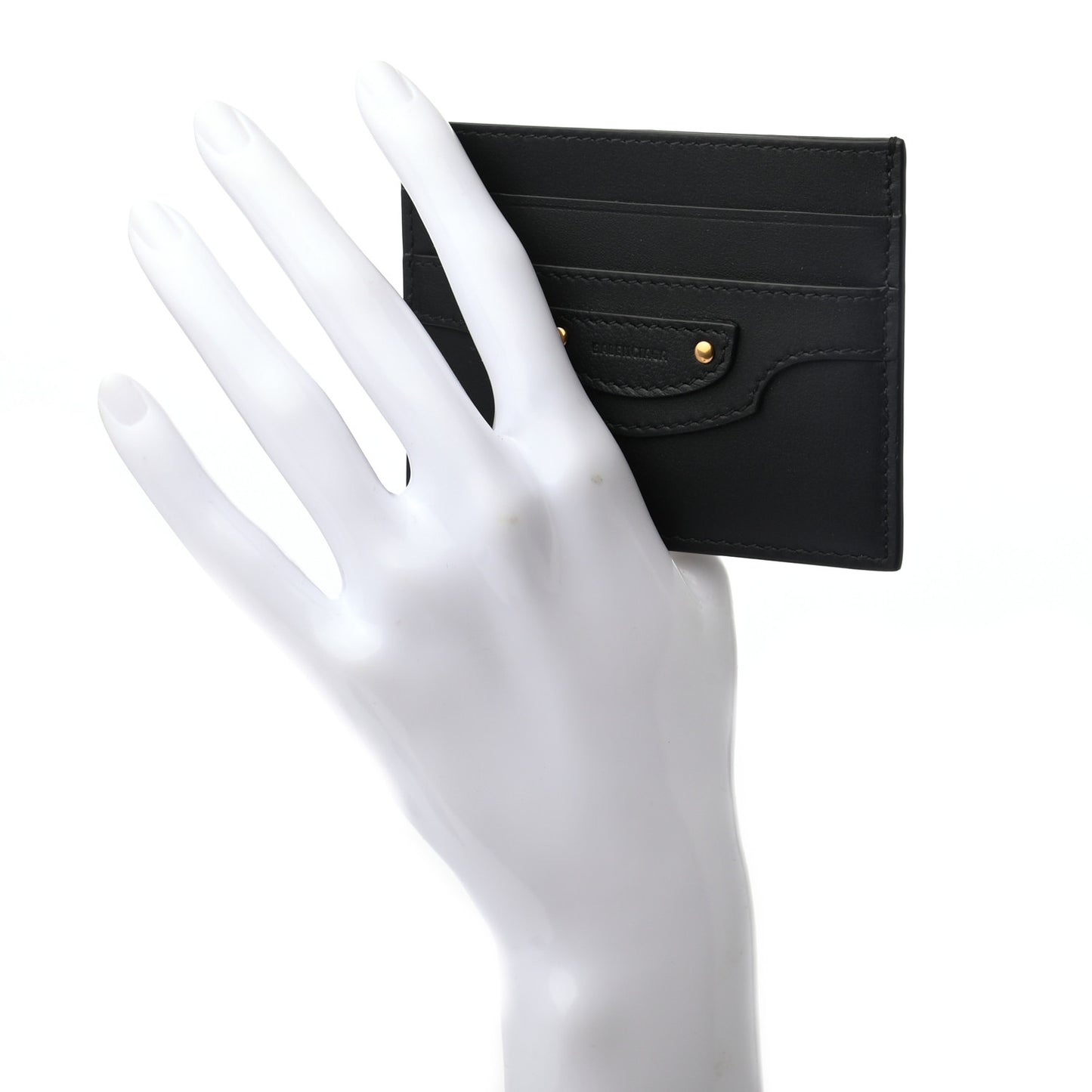 Smooth Calfskin Neo Classic Gold Hardware City Card Case Black