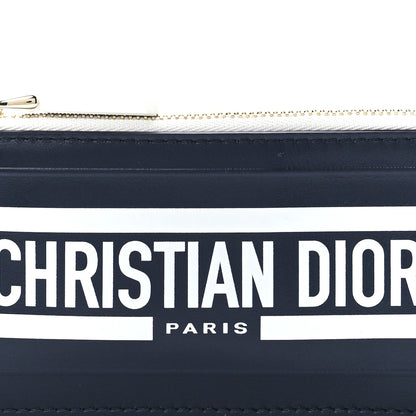 Christian Dior Calfskin Vibe Zip Key Wallet Blue White 7 of 10