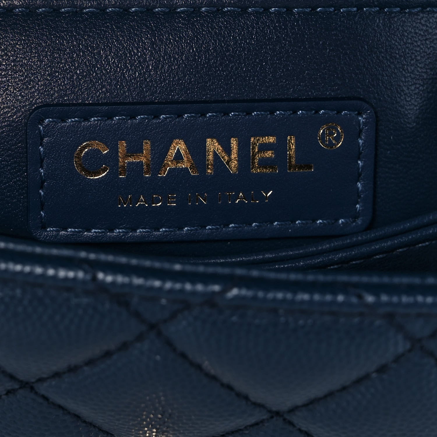 Chanel Caviar Quilted Lizard Embossed Mini Coco Handle Flap Dark Blue 6 of 10