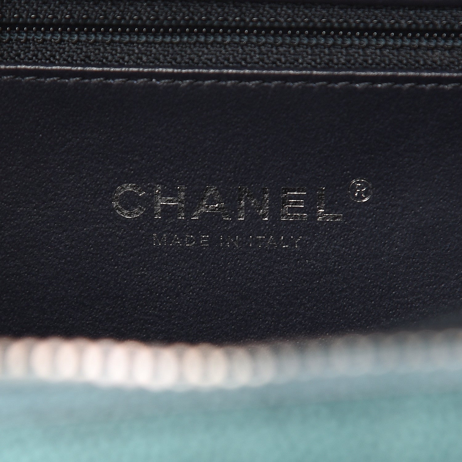 Chanel Iridescent Caviar Quilted Medium CC Filigree Vanity Case Dark Turquoise 6 of 10