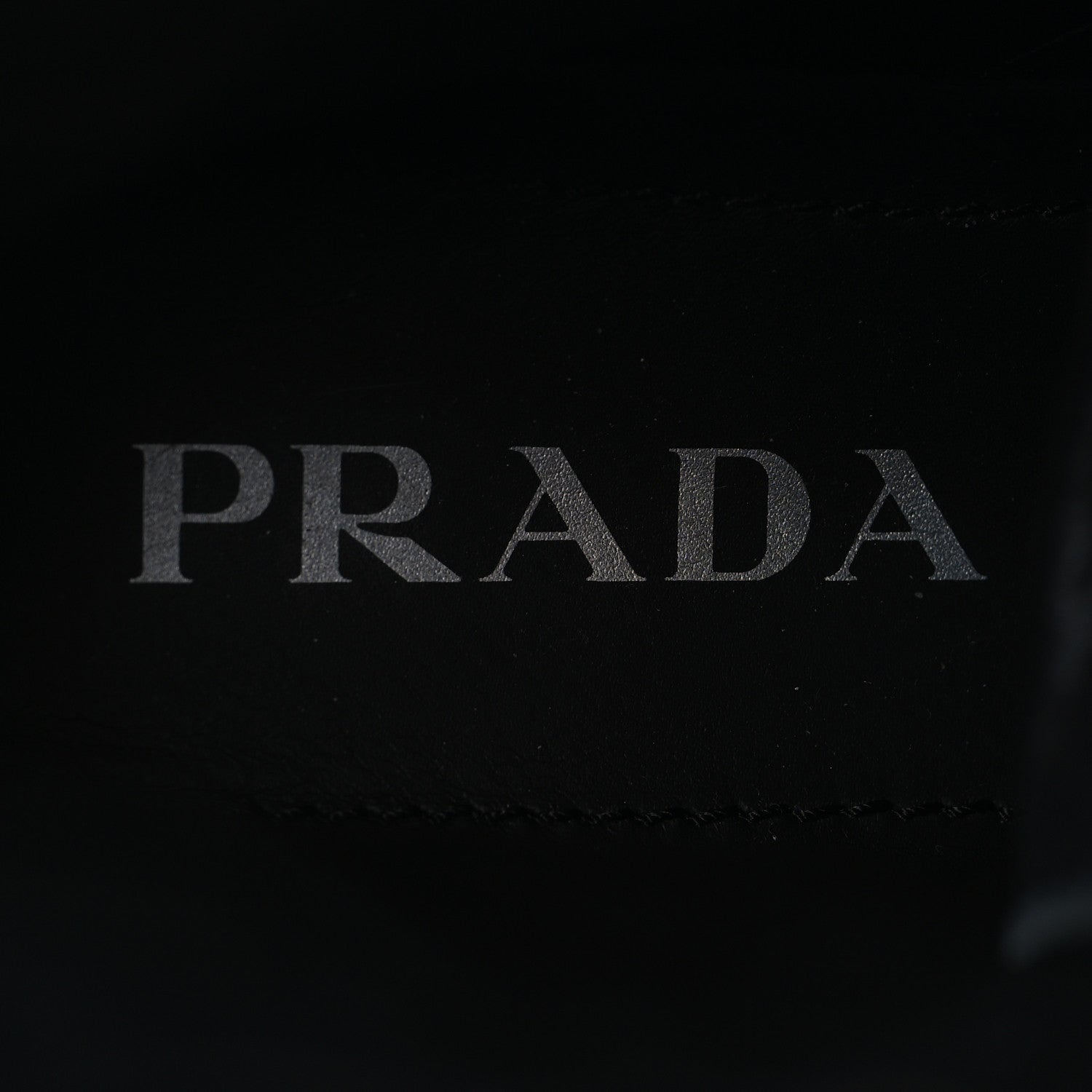 Prada Spazzolato Rois Nylon Metal Triangle Logo Monolith Pouch Pocket 55mm Boots 37.5 Black 9 of 9
