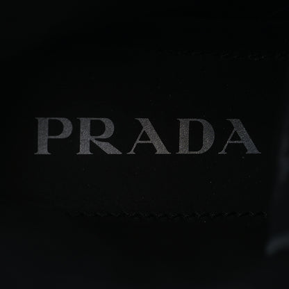 Prada Spazzolato Rois Nylon Metal Triangle Logo Monolith Pouch Pocket 55mm Boots 37.5 Black 9 of 9