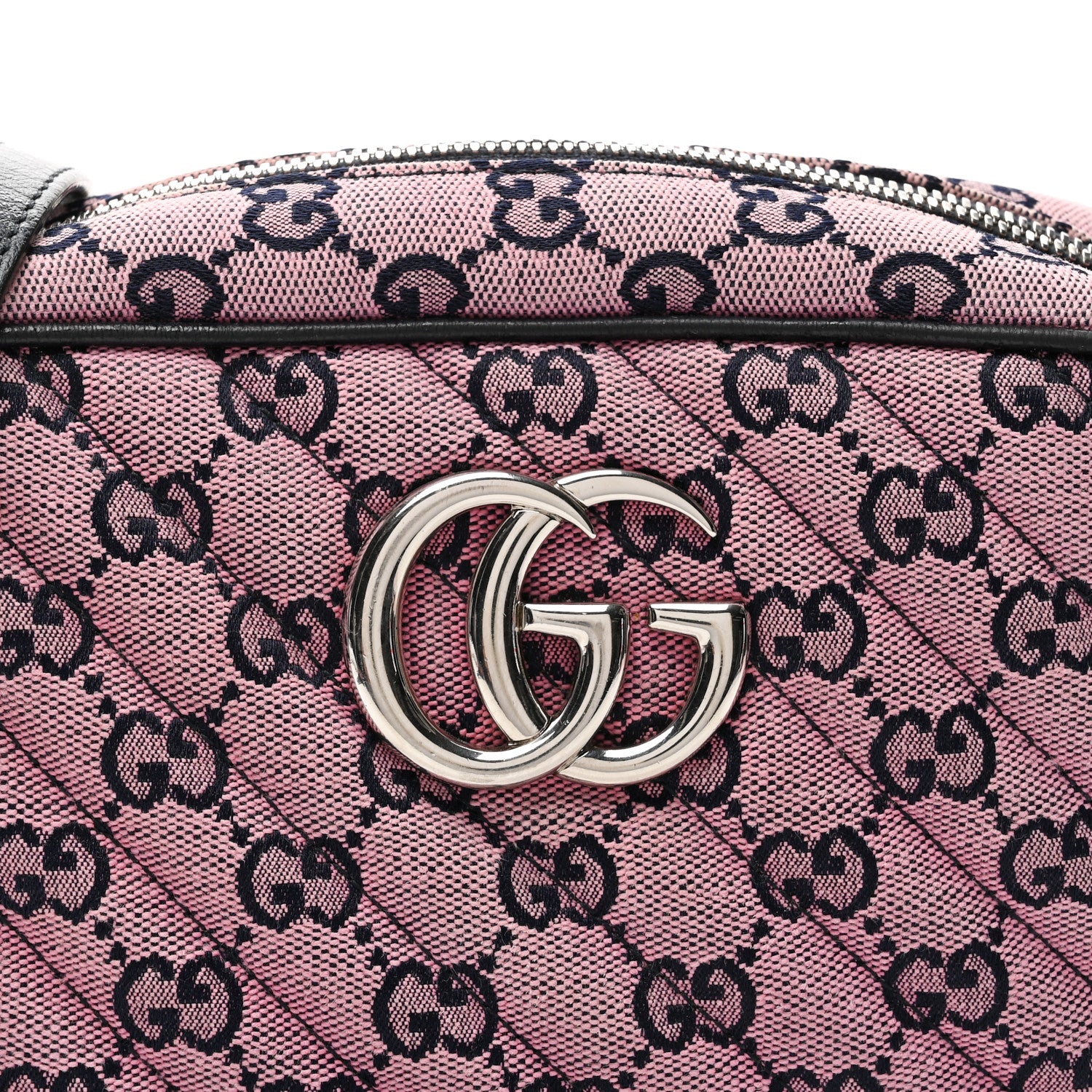 Gucci Monogram Multicolor Matelasse Diagonal Small GG Marmont Chain Shoulder Bag Pink Blue 8 of 10