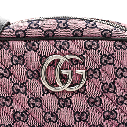 Gucci Monogram Multicolor Matelasse Diagonal Small GG Marmont Chain Shoulder Bag Pink Blue 8 of 10