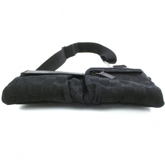 GG Monogram Double Pocket Belt Bag Black