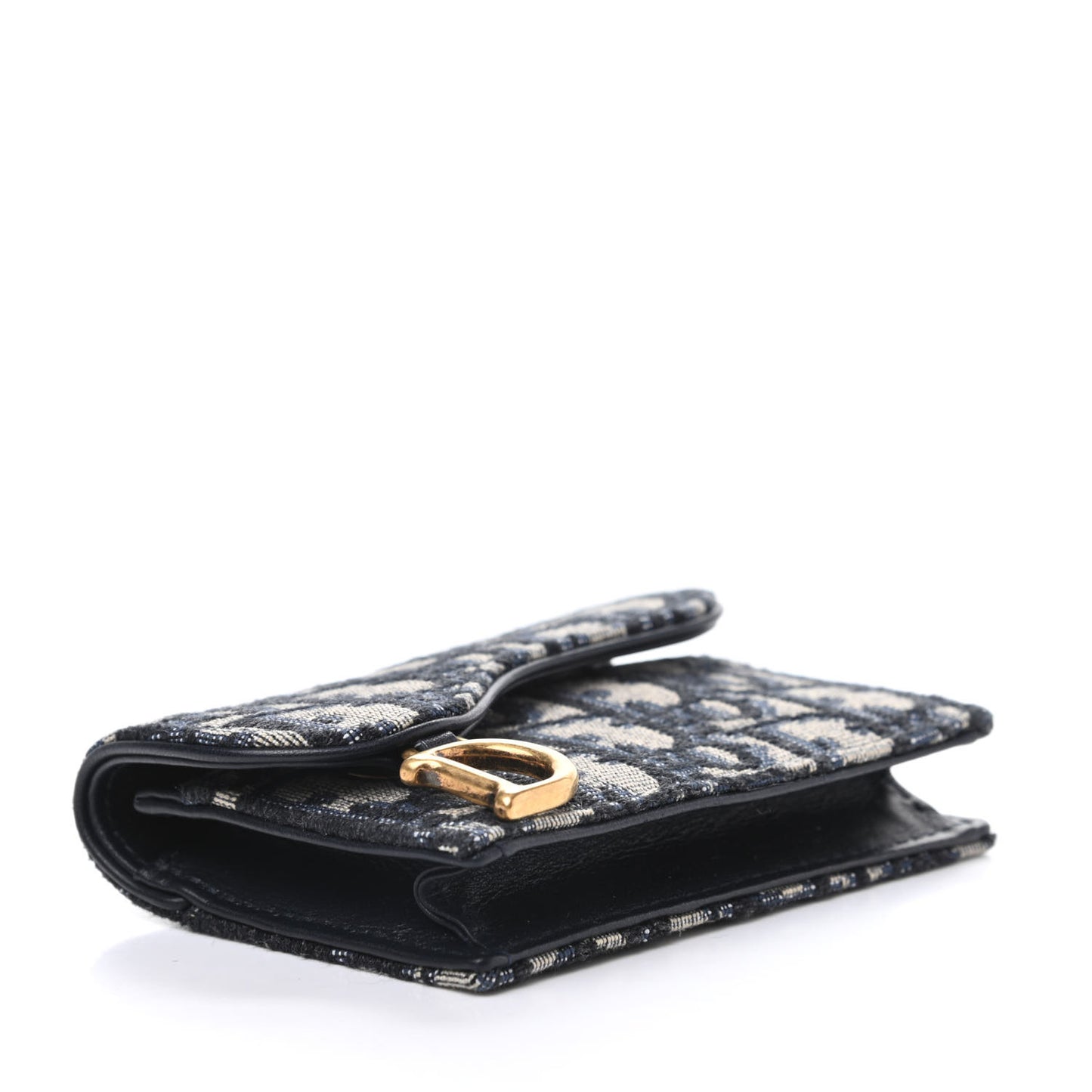 Oblique Saddle Card Holder Blue
